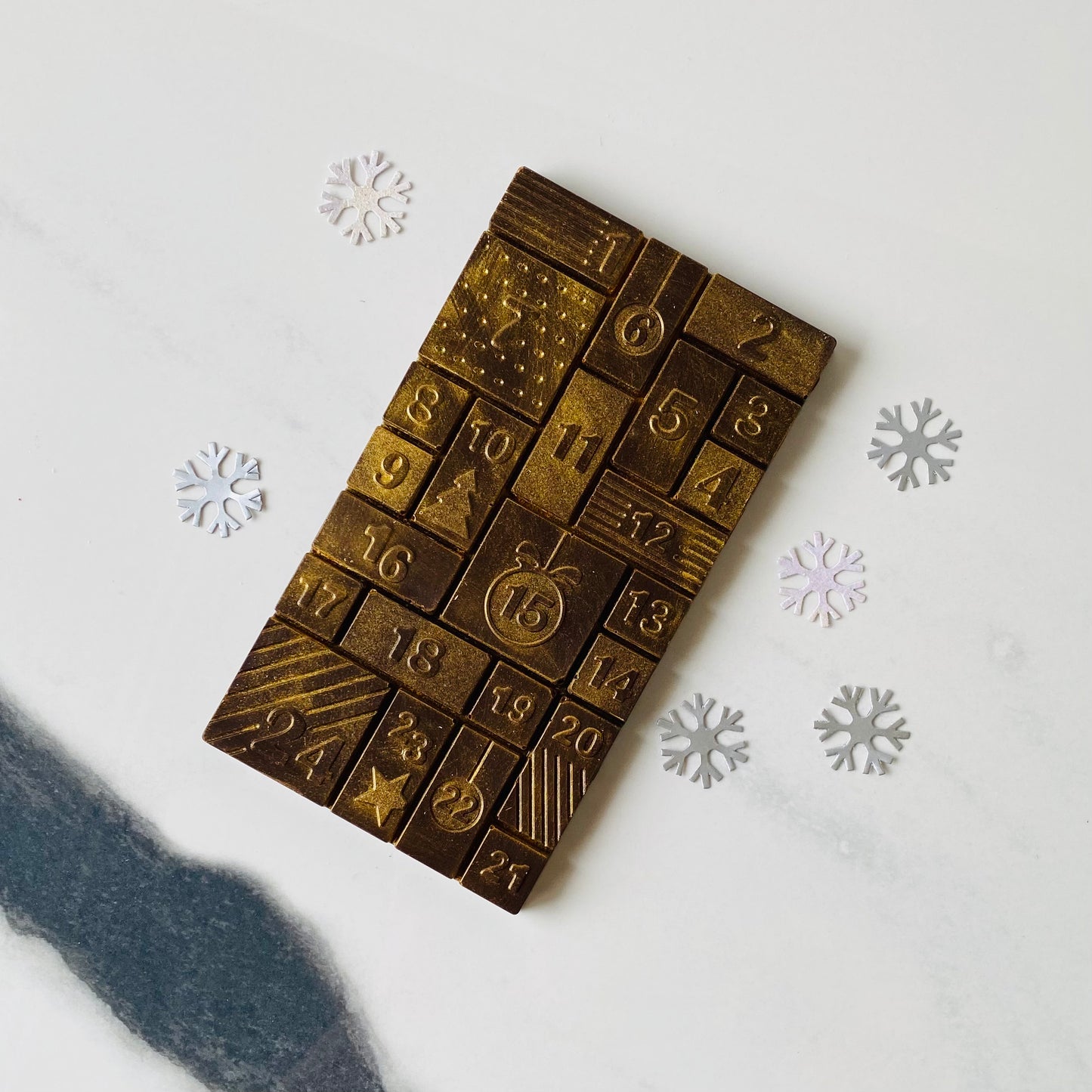 Christmas Countdown Advent Tablet - Gold Dust Dark Chocolate